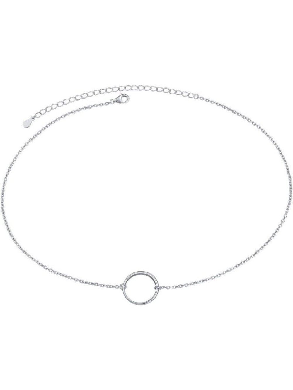 Dainty Sterling Silver Choker Necklace, Adjustable Rolo Chain 13"-16" Length